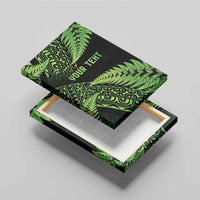 New Zealand Rugby Pacific Personalised Canvas Wall Art All Lime Maori Pasifika Fern Pattern