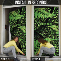 New Zealand Rugby Pacific Personalised Door Cover All Lime Maori Pasifika Fern Pattern - Polynesian Pride