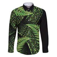 New Zealand Rugby Pacific Personalised Family Matching Off Shoulder Maxi Dress and Hawaiian Shirt All Lime Maori Pasifika Fern Pattern