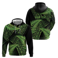 New Zealand Rugby Pacific Personalised Hoodie All Lime Maori Pasifika Fern Pattern