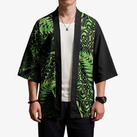 New Zealand Rugby Pacific Personalised Kimono All Lime Maori Pasifika Fern Pattern - Polynesian Pride