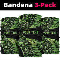 New Zealand Rugby Pacific Personalised Neck Gaiter All Lime Maori Pasifika Fern Pattern - Polynesian Pride