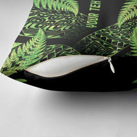New Zealand Rugby Pacific Personalised Pillow Cover All Lime Maori Pasifika Fern Pattern - Polynesian Pride