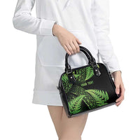 New Zealand Rugby Pacific Personalised Shoulder Handbag All Lime Maori Pasifika Fern Pattern