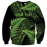 New Zealand Rugby Pacific Personalised Sweatshirt All Lime Maori Pasifika Fern Pattern
