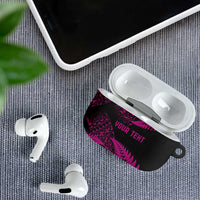 New Zealand Rugby Pacific Personalised AirPods Case All Pink Maori Pasifika Fern Pattern - Polynesian Pride