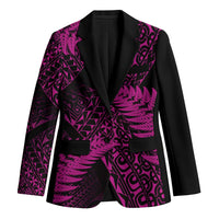 New Zealand Rugby Pacific Personalised Blazer All Pink Maori Pasifika Fern Pattern - Polynesian Pride
