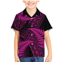New Zealand Rugby Pacific Personalised Family Matching Mermaid Dress and Hawaiian Shirt All Pink Maori Pasifika Fern Pattern