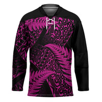 New Zealand Rugby Pacific Personalised Hockey Jersey All Pink Maori Pasifika Fern Pattern - Polynesian Pride
