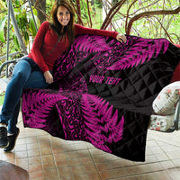 New Zealand Rugby Pacific Personalised Quilt All Pink Maori Pasifika Fern Pattern