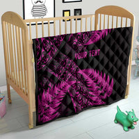 New Zealand Rugby Pacific Personalised Quilt All Pink Maori Pasifika Fern Pattern