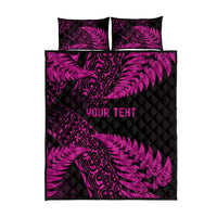 New Zealand Rugby Pacific Personalised Quilt Bed Set All Pink Maori Pasifika Fern Pattern