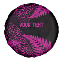 New Zealand Rugby Pacific Personalised Spare Tire Cover All Pink Maori Pasifika Fern Pattern