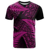 New Zealand Rugby Pacific Personalised T Shirt All Pink Maori Pasifika Fern Pattern