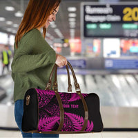 New Zealand Rugby Pacific Personalised Travel Bag All Pink Maori Pasifika Fern Pattern - Polynesian Pride