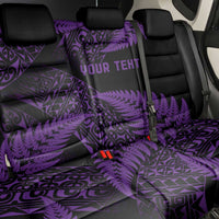 New Zealand Rugby Pacific Personalised Back Car Seat Cover All Purple Maori Pasifika Fern Pattern