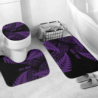 New Zealand Rugby Pacific Personalised Bathroom Set All Purple Maori Pasifika Fern Pattern - Polynesian Pride