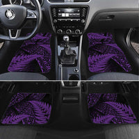 New Zealand Rugby Pacific Personalised Car Mats All Purple Maori Pasifika Fern Pattern
