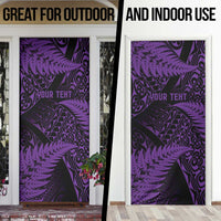 New Zealand Rugby Pacific Personalised Door Cover All Purple Maori Pasifika Fern Pattern - Polynesian Pride