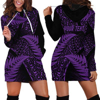 New Zealand Rugby Pacific Personalised Hoodie Dress All Purple Maori Pasifika Fern Pattern