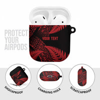 New Zealand Rugby Pacific Personalised AirPods Case All Red Maori Pasifika Fern Pattern - Polynesian Pride
