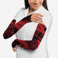 New Zealand Rugby Pacific Personalised Arm Sleeves All Red Maori Pasifika Fern Pattern - Polynesian Pride