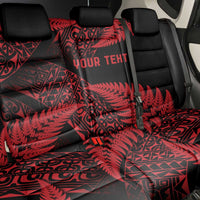 New Zealand Rugby Pacific Personalised Back Car Seat Cover All Red Maori Pasifika Fern Pattern