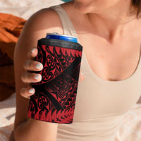 New Zealand Rugby Pacific Personalised 4 in 1 Can Cooler Tumbler All Red Maori Pasifika Fern Pattern