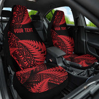 New Zealand Rugby Pacific Personalised Car Seat Cover All Red Maori Pasifika Fern Pattern