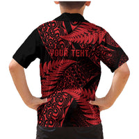New Zealand Rugby Pacific Personalised Family Matching Mermaid Dress and Hawaiian Shirt All Red Maori Pasifika Fern Pattern
