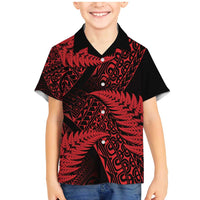 New Zealand Rugby Pacific Personalised Family Matching Mermaid Dress and Hawaiian Shirt All Red Maori Pasifika Fern Pattern