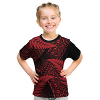 New Zealand Rugby Pacific Personalised Kid T Shirt All Red Maori Pasifika Fern Pattern