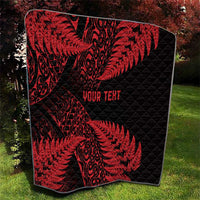 New Zealand Rugby Pacific Personalised Quilt All Red Maori Pasifika Fern Pattern