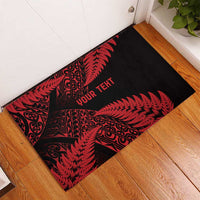 New Zealand Rugby Pacific Personalised Rubber Doormat All Red Maori Pasifika Fern Pattern