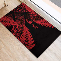New Zealand Rugby Pacific Personalised Rubber Doormat All Red Maori Pasifika Fern Pattern