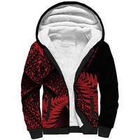New Zealand Rugby Pacific Personalised Sherpa Hoodie All Red Maori Pasifika Fern Pattern