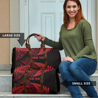 New Zealand Rugby Pacific Personalised Travel Bag All Red Maori Pasifika Fern Pattern - Polynesian Pride