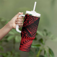 New Zealand Rugby Pacific Personalised Tumbler With Handle All Red Maori Pasifika Fern Pattern