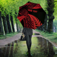 New Zealand Rugby Pacific Personalised Umbrella All Red Maori Pasifika Fern Pattern - Polynesian Pride