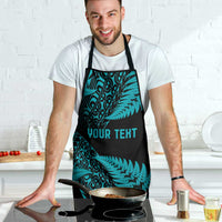 New Zealand Rugby Pacific Personalised Apron All Turquoise Maori Pasifika Fern Pattern - Polynesian Pride