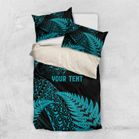 New Zealand Rugby Pacific Personalised Bedding Set All Turquoise Maori Pasifika Fern Pattern