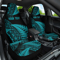 New Zealand Rugby Pacific Personalised Car Seat Cover All Turquoise Maori Pasifika Fern Pattern