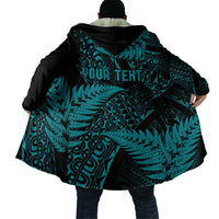 New Zealand Rugby Pacific Personalised Cloak All Turquoise Maori Pasifika Fern Pattern - Polynesian Pride