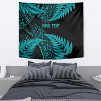 New Zealand Rugby Pacific Personalised Tapestry All Turquoise Maori Pasifika Fern Pattern