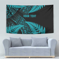 New Zealand Rugby Pacific Personalised Tapestry All Turquoise Maori Pasifika Fern Pattern