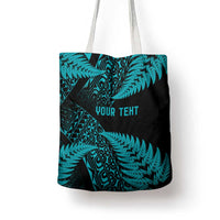 New Zealand Rugby Pacific Personalised Tote Bag All Turquoise Maori Pasifika Fern Pattern - Polynesian Pride