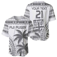 Custom Fiji Rugby Baseball Jersey Polynesian Fijian Masi Palm Tree LT9 - Polynesian Pride