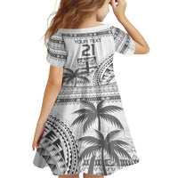 Custom Fiji Rugby Family Matching Off Shoulder Maxi Dress and Hawaiian Shirt Polynesian Fijian Masi Palm Tree LT9 - Polynesian Pride
