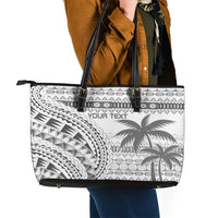 Custom Fiji Rugby Leather Tote Bag Polynesian Fijian Masi Palm Tree LT9 - Polynesian Pride