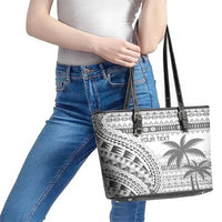 Custom Fiji Rugby Leather Tote Bag Polynesian Fijian Masi Palm Tree LT9 - Polynesian Pride